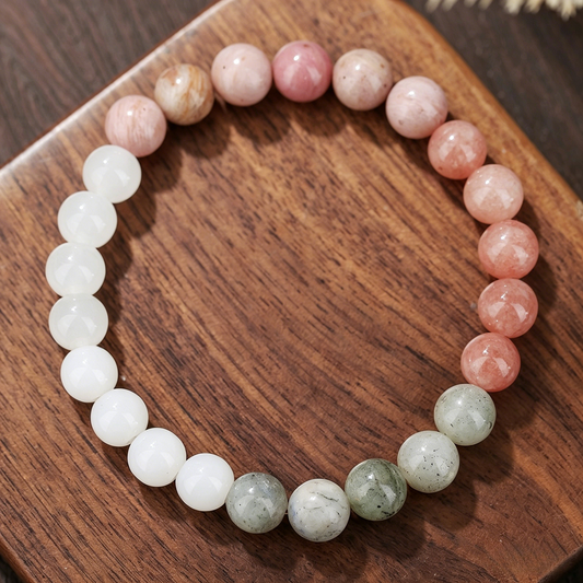Patterned Stone Bracelet 6mm (Heart Chakra)