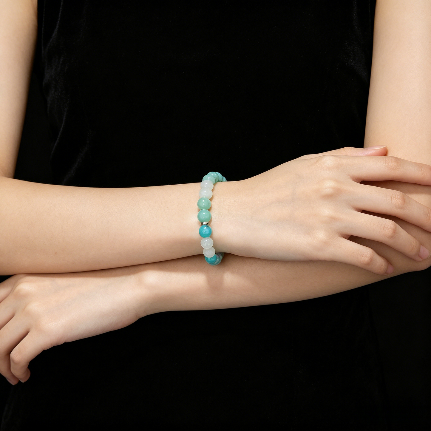 Tricolor Malachite Bracelet 8mm (Sacral Chakra)