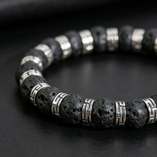 Obsidian Volcano Bracelet 8mm (Crown Chakra)