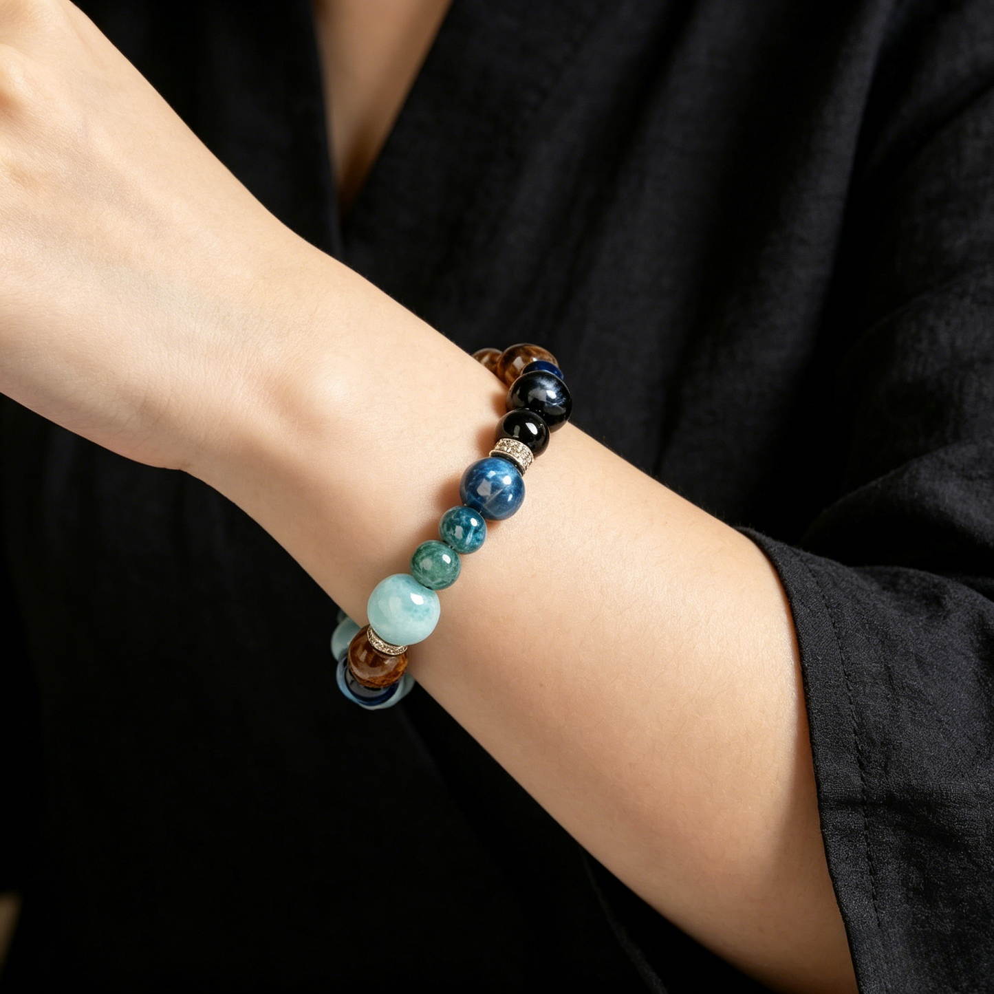 Aquamarine Bracelet I 8mm (Sacral Chakra)