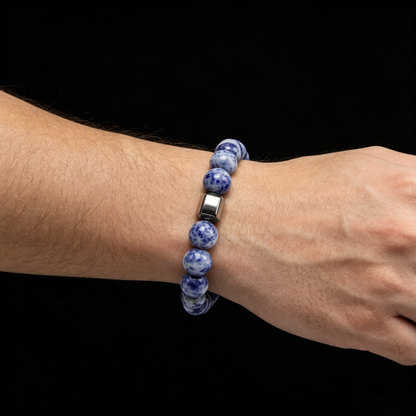 Deep Blue Agate Bracelet 8mm (Throat Chakra)