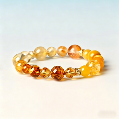 Aquamarine Bracelet III 8mm (Solar Plexus Chakra)
