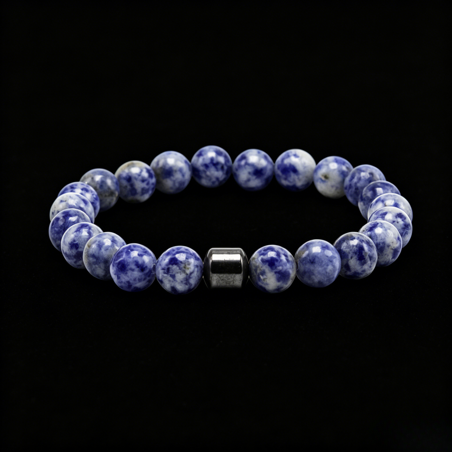 Deep Blue Agate Bracelet 8mm (Throat Chakra)