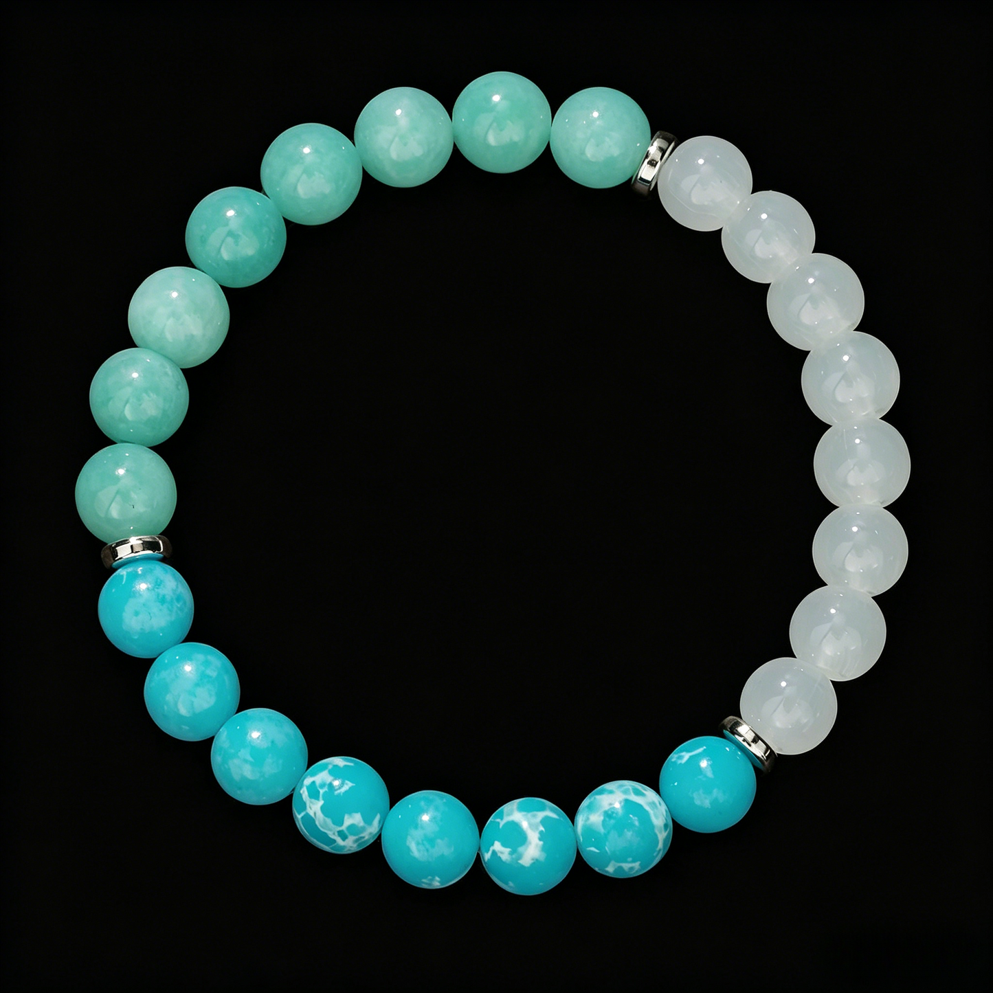 Tricolor Malachite Bracelet 8mm (Sacral Chakra)