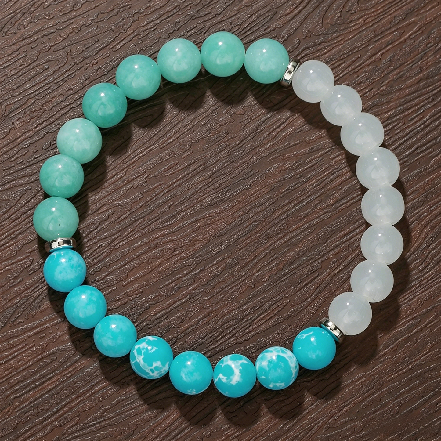 Tricolor Malachite Bracelet 8mm (Sacral Chakra)