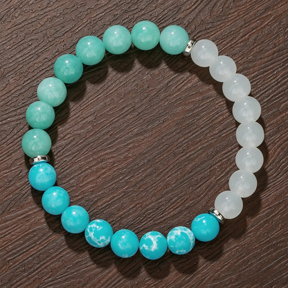 Tricolor Malachite Bracelet 8mm (Sacral Chakra)