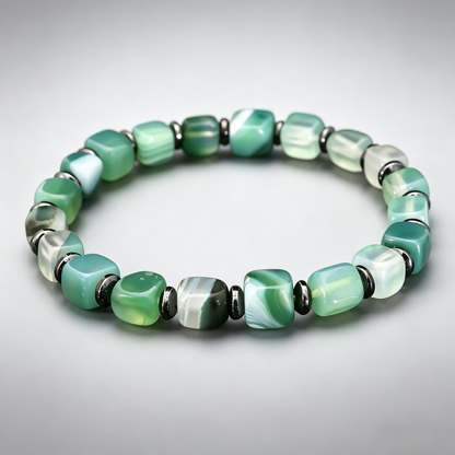Green Agate Amber Stone Bracelet 10mm (Root Chakra)