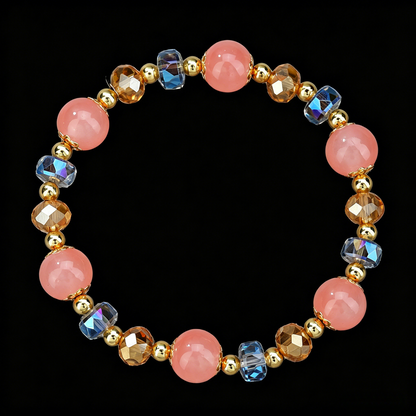 Baroque Pink Agate Bracelet 8mm（Heart Chakra）