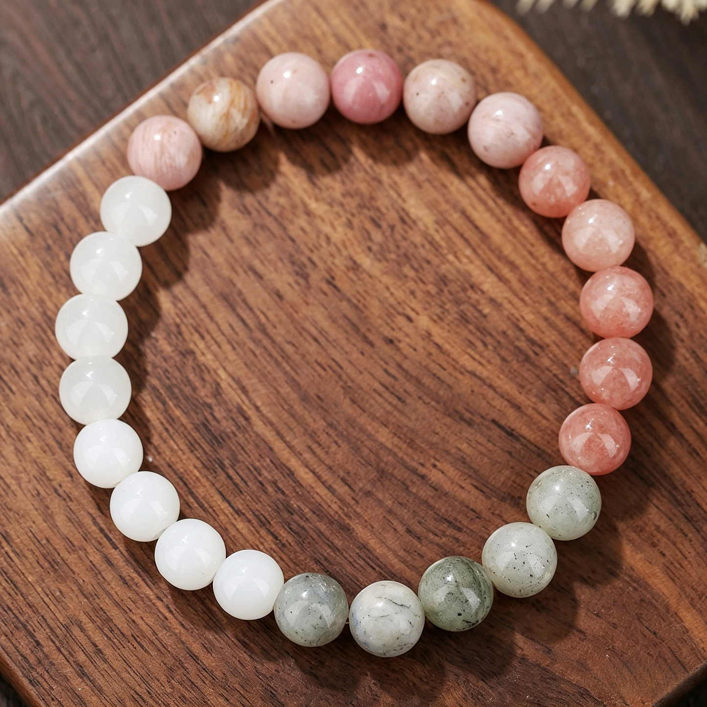 Patterned Stone Bracelet 6mm (Heart Chakra)