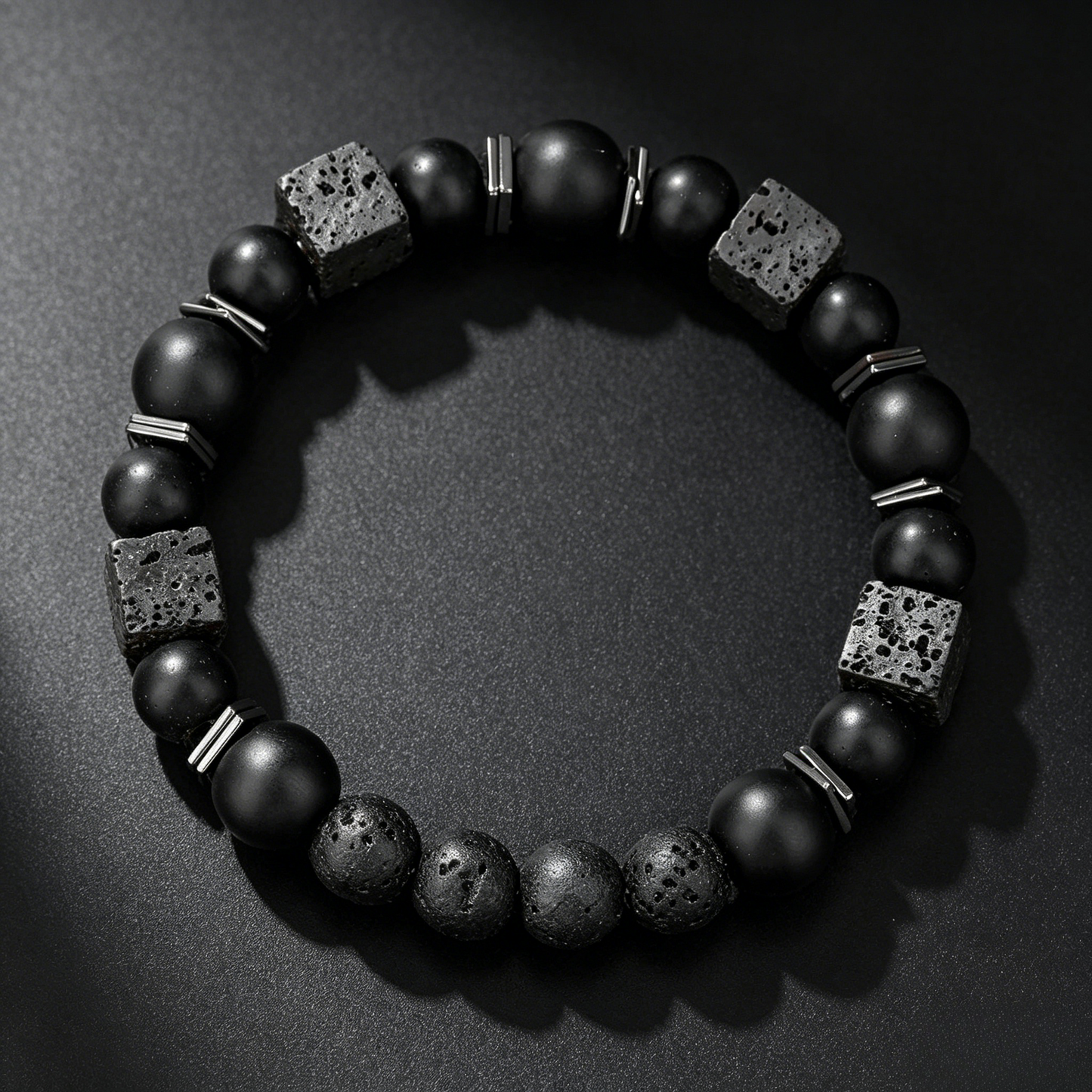 Volcanic Obsidian Bracelet 8mm (Crown Chakra)