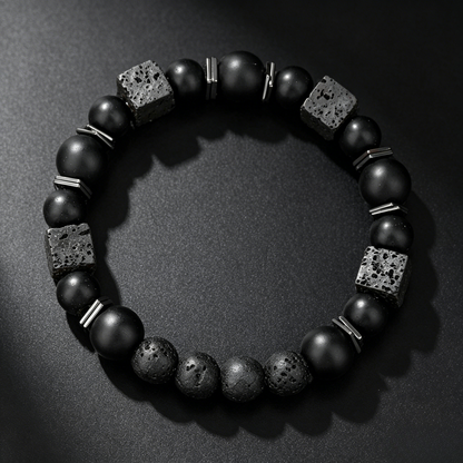 Volcanic Obsidian Bracelet 8mm (Crown Chakra)