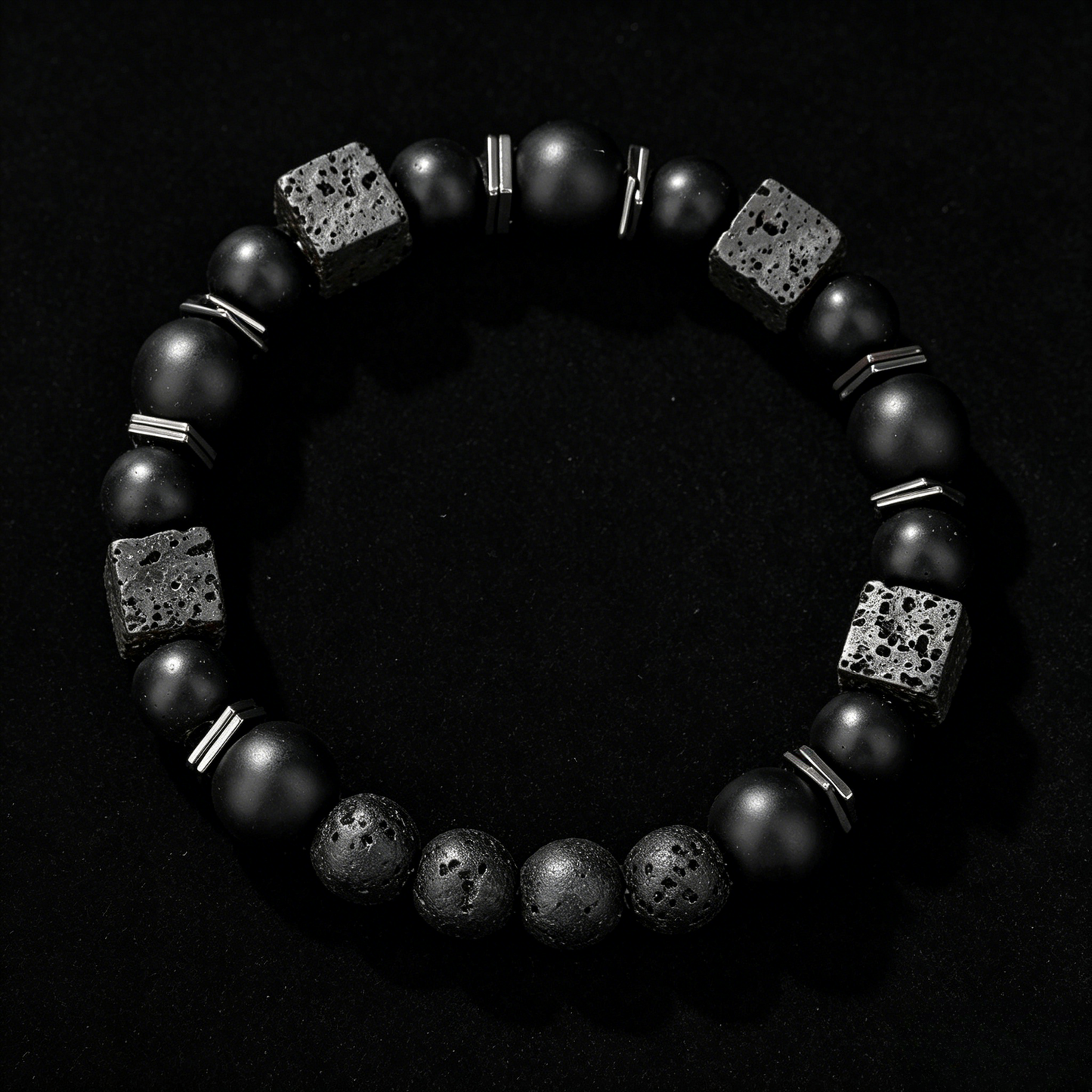 Volcanic Obsidian Bracelet 8mm (Crown Chakra)