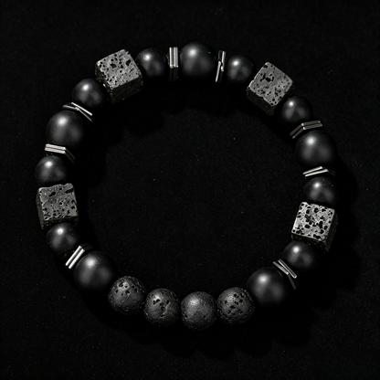 Volcanic Obsidian Bracelet 8mm (Crown Chakra)