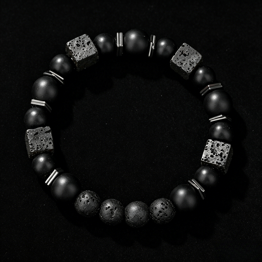 Volcanic Obsidian Bracelet 8mm (Crown Chakra)