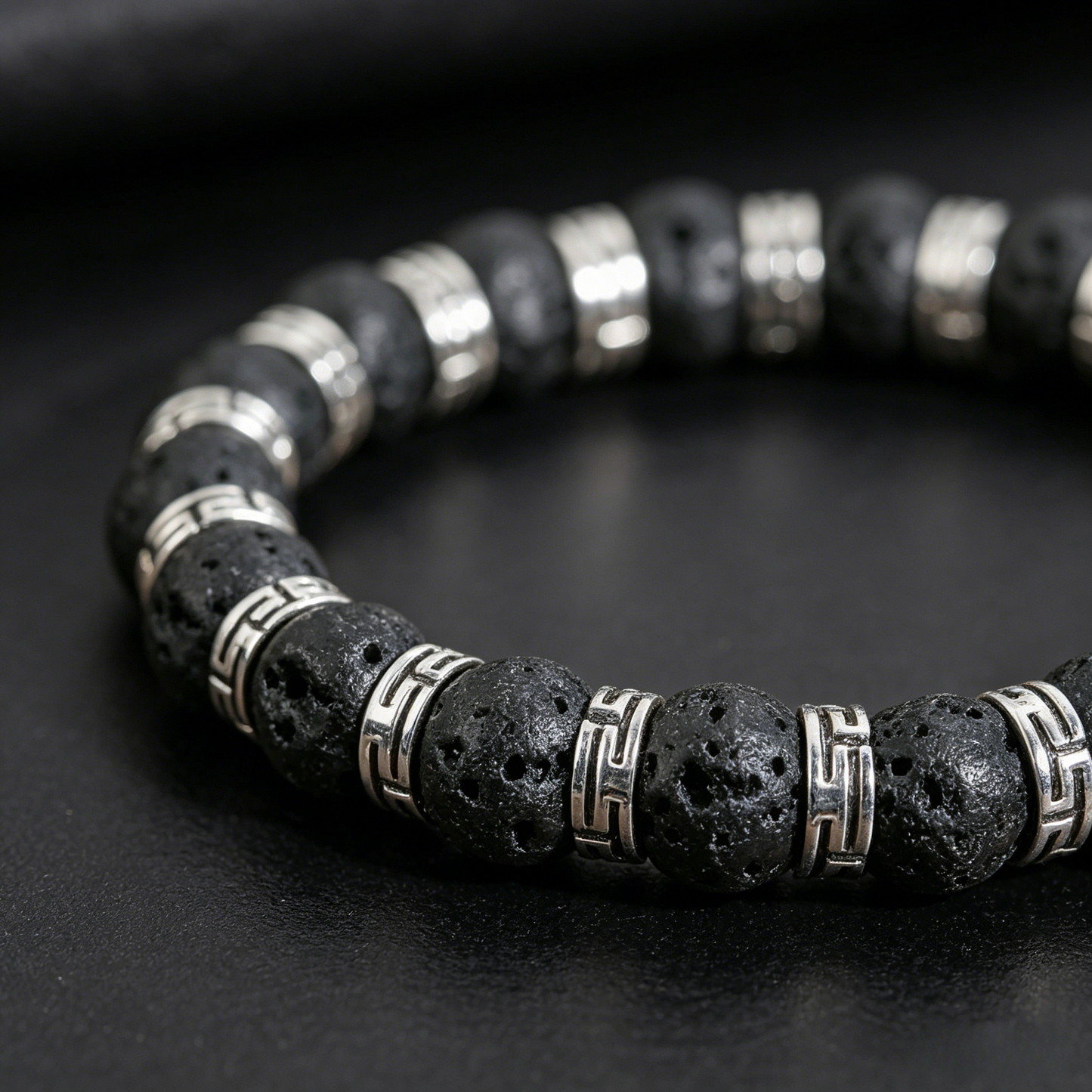 Obsidian Volcano Bracelet 8mm (Crown Chakra)