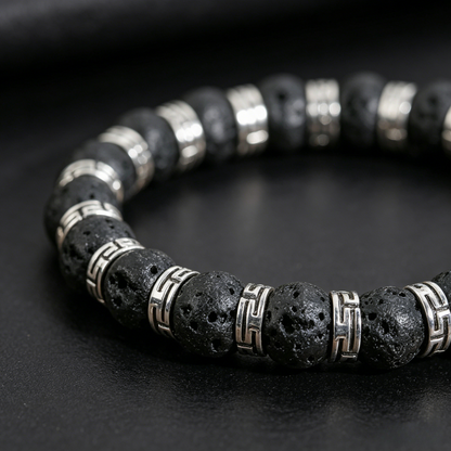 Obsidian Volcano Bracelet 8mm (Crown Chakra)