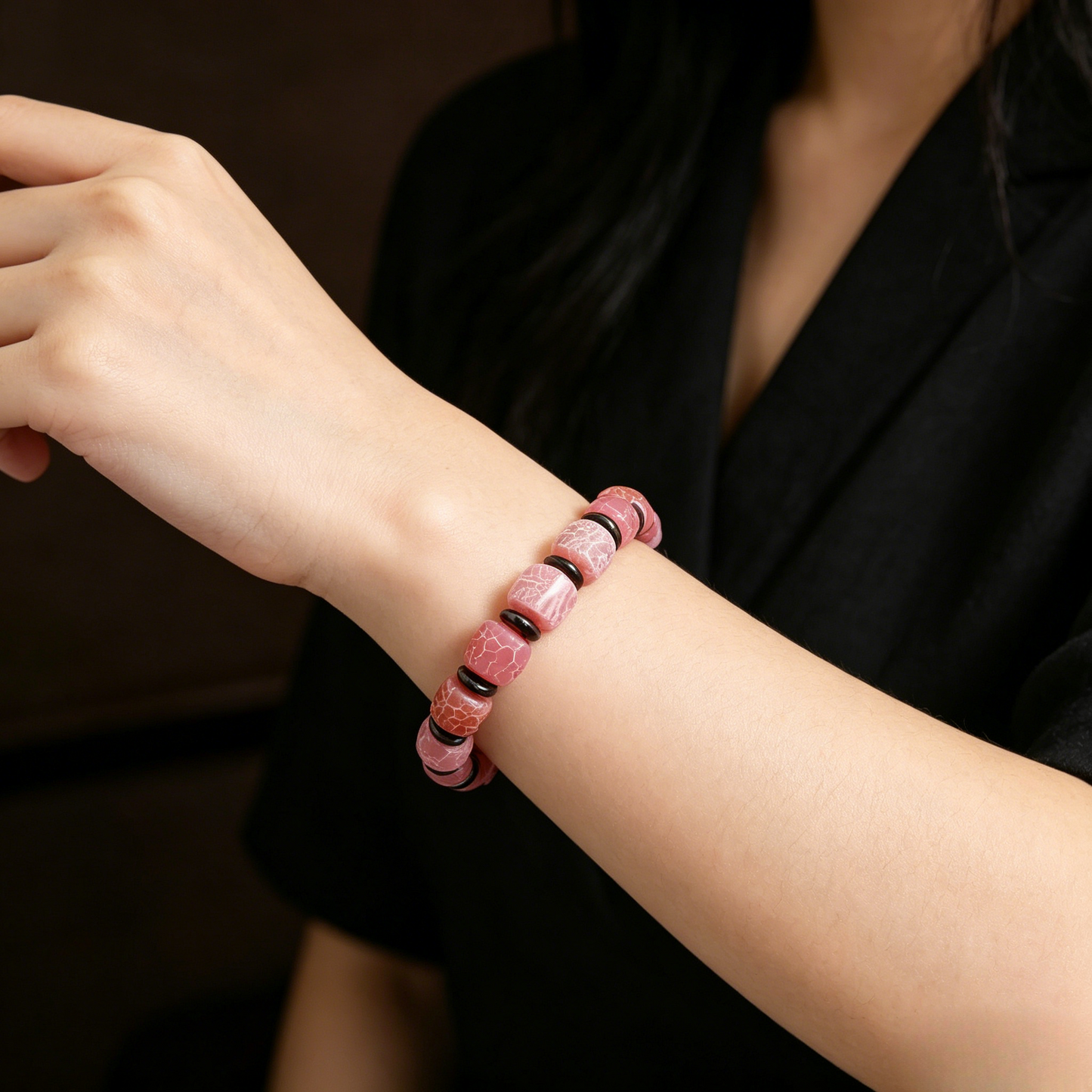 Pink Chalcedony Natural Stone Bracelet 10mm (Sacral Chakra)