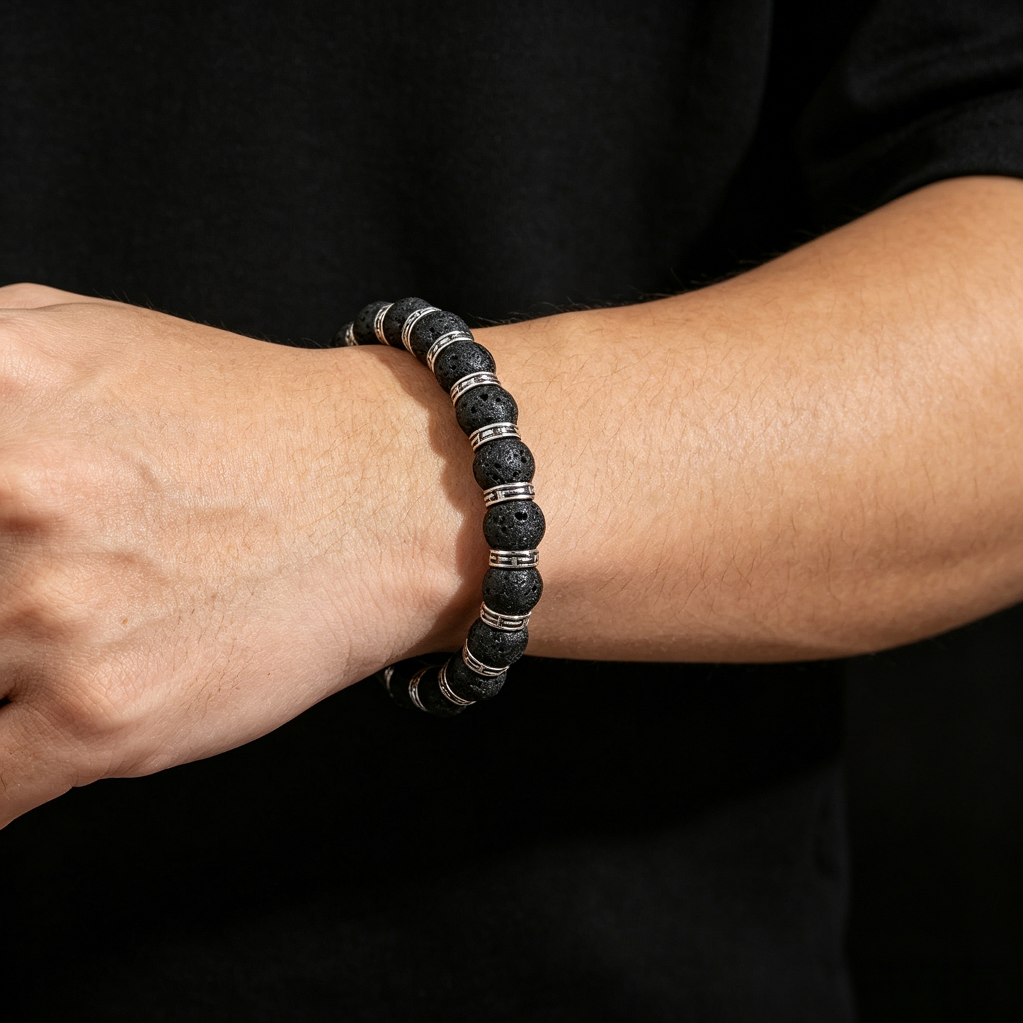 Obsidian Volcano Bracelet 8mm (Crown Chakra)