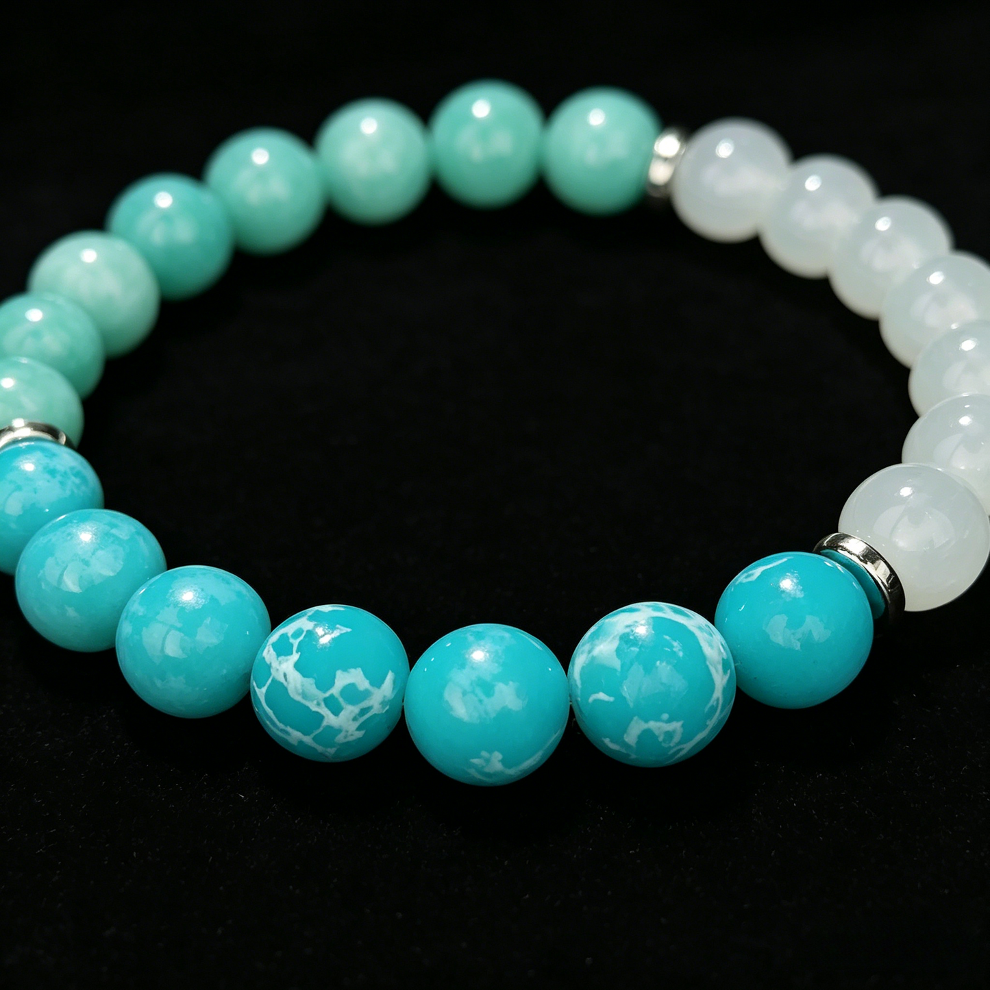 Tricolor Malachite Bracelet 8mm (Sacral Chakra)