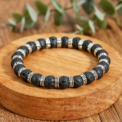 Obsidian Volcano Bracelet 8mm (Crown Chakra)
