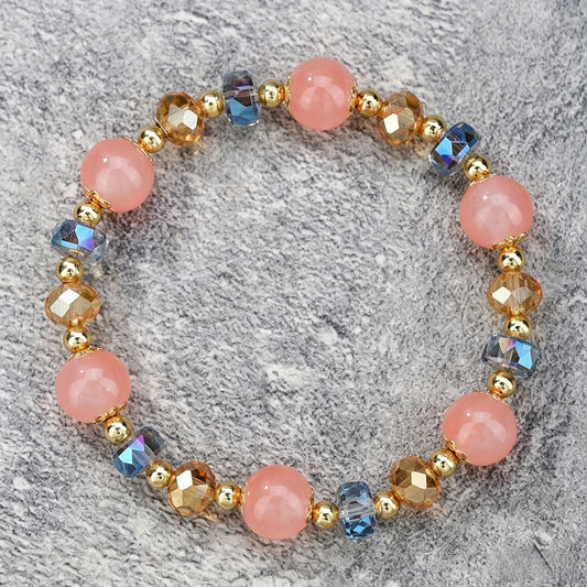Baroque Pink Agate Bracelet 8mm（Heart Chakra）