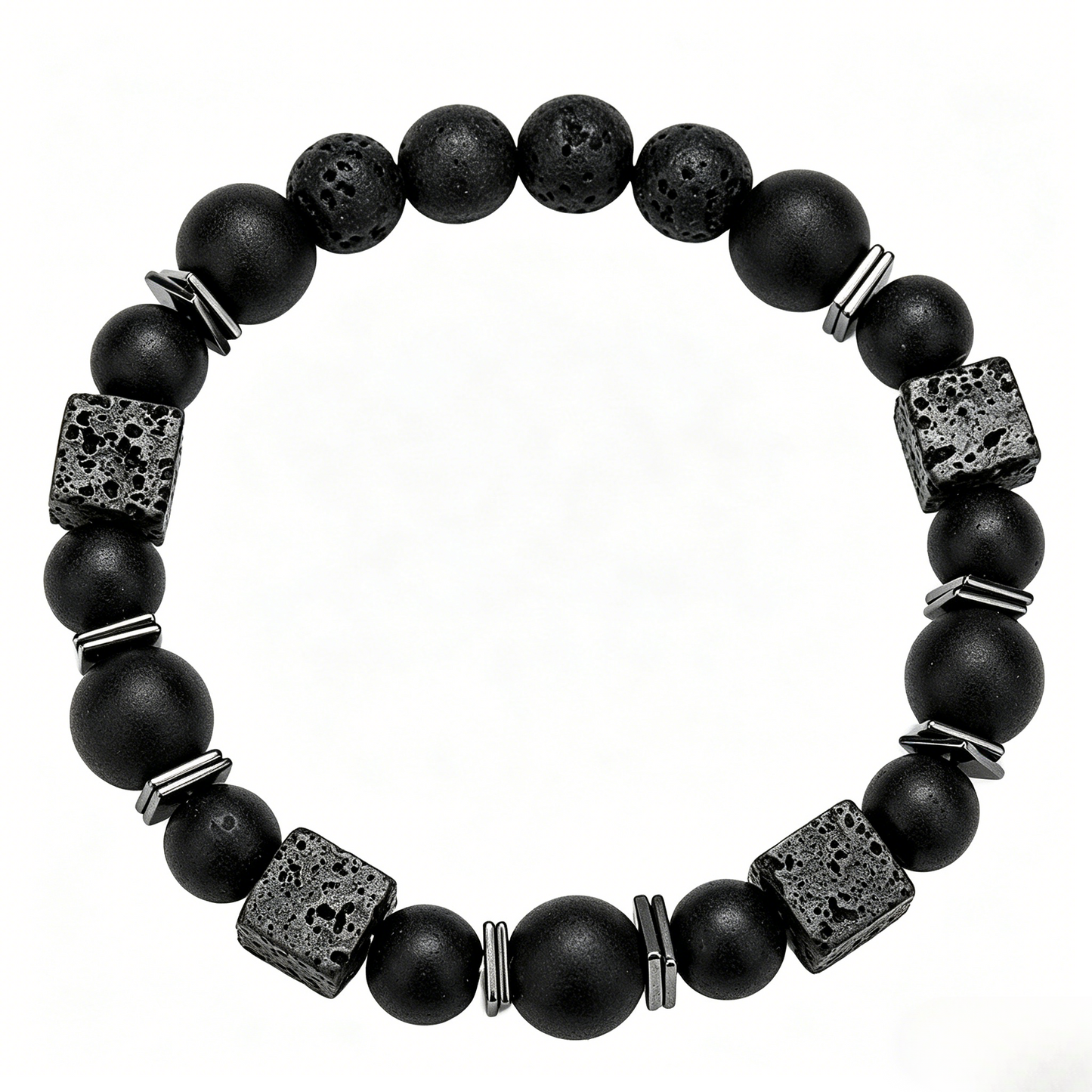 Volcanic Obsidian Bracelet 8mm (Crown Chakra)