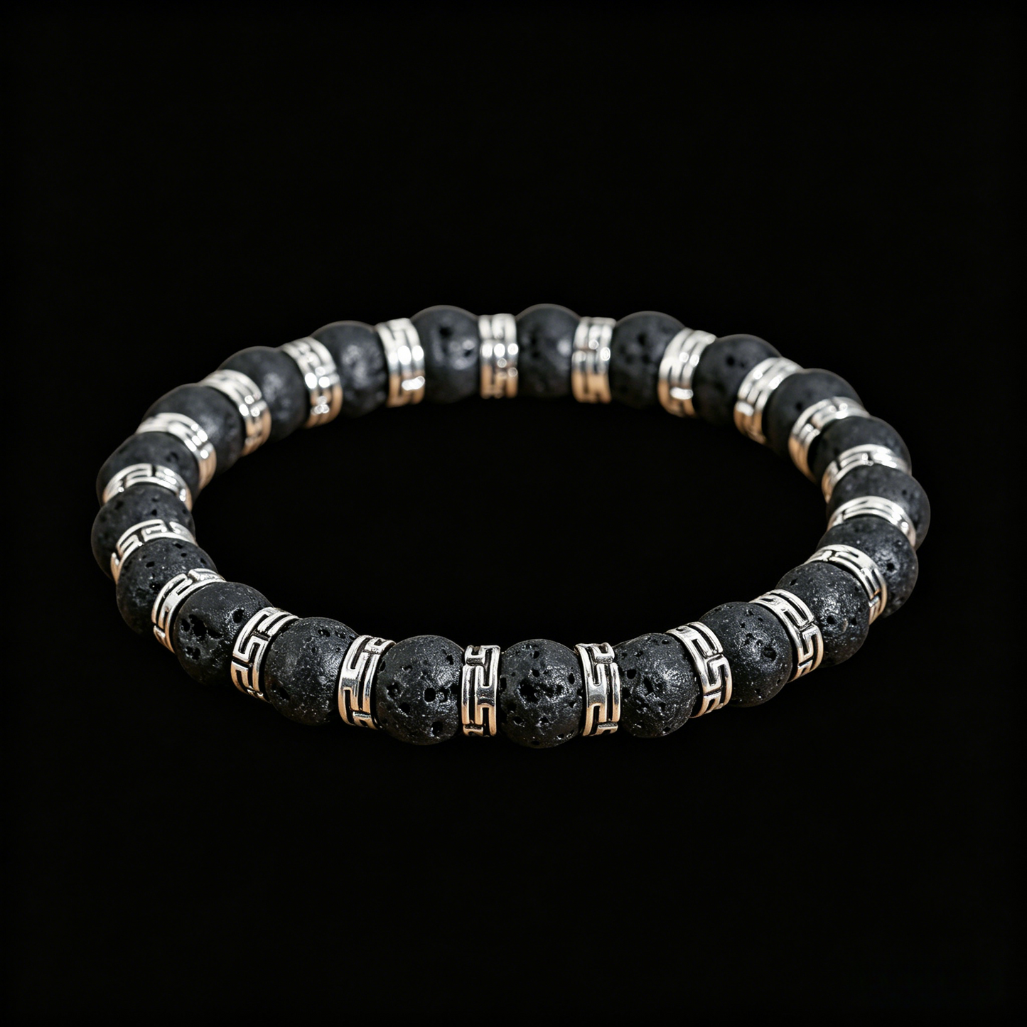 Obsidian Volcano Bracelet 8mm (Crown Chakra)