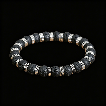 Obsidian Volcano Bracelet 8mm (Crown Chakra)