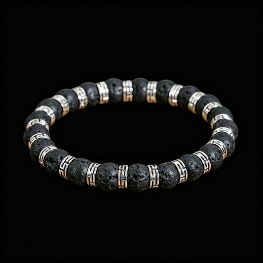 Obsidian Volcano Bracelet 8mm (Crown Chakra)