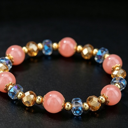 Baroque Pink Agate Bracelet 8mm（Heart Chakra）