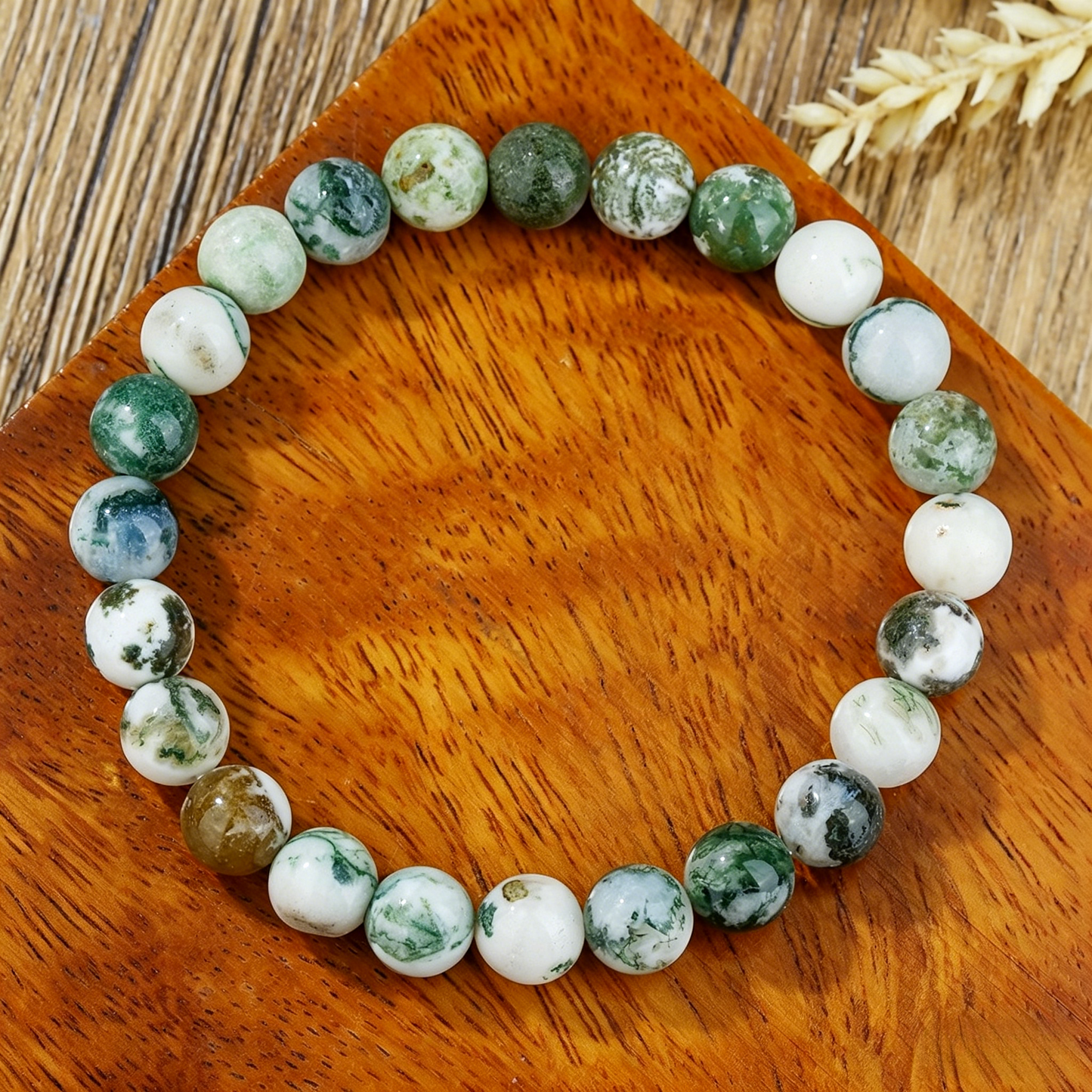 Hetian Jade Bracelet 8mm (Heart Chakra)