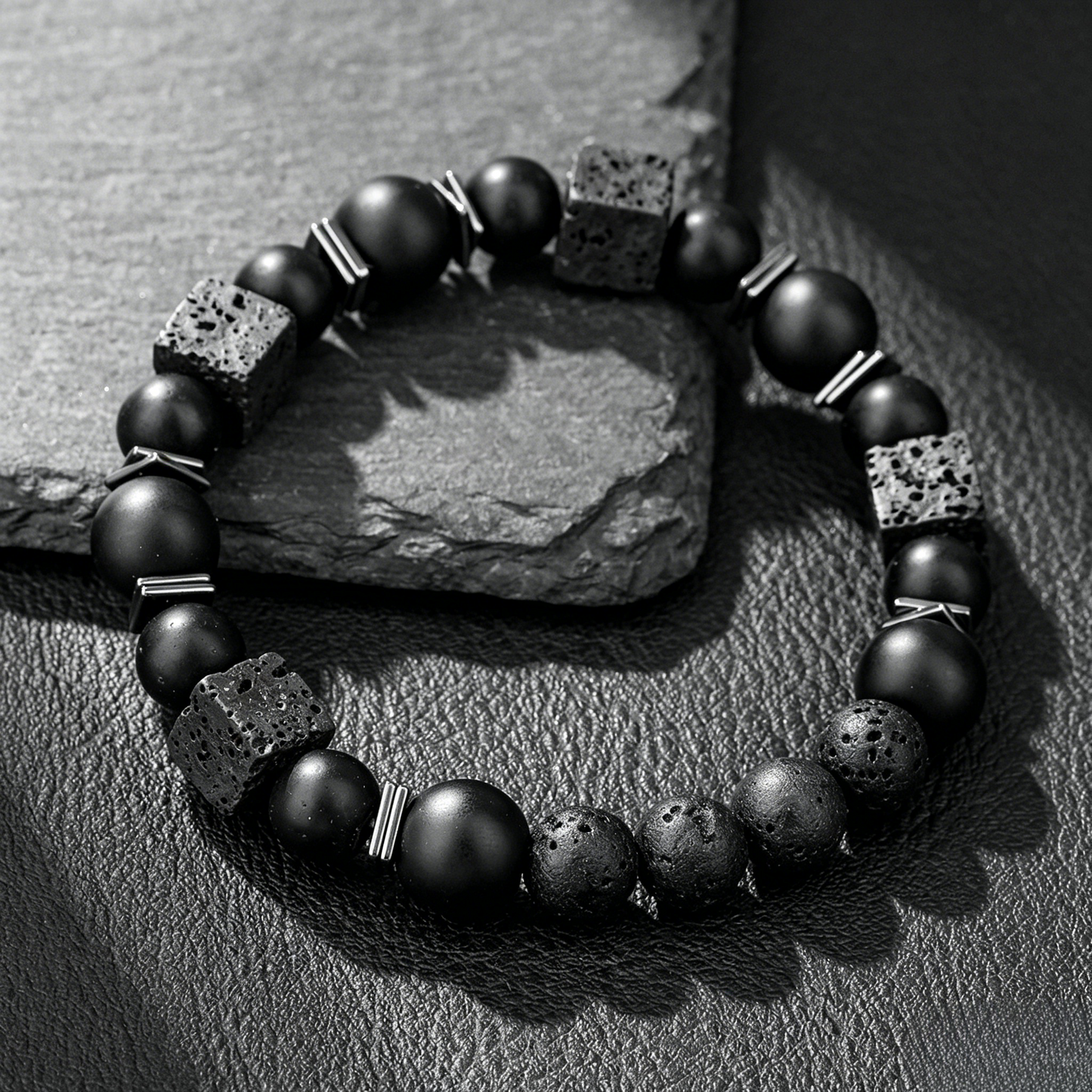 Volcanic Obsidian Bracelet 8mm (Crown Chakra)