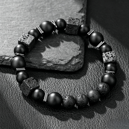 Volcanic Obsidian Bracelet 8mm (Crown Chakra)