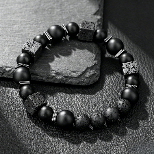 Volcanic Obsidian Bracelet 8mm (Crown Chakra)