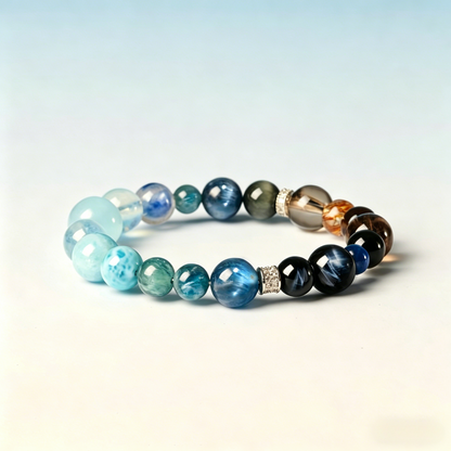 Aquamarine Bracelet I 8mm (Sacral Chakra)