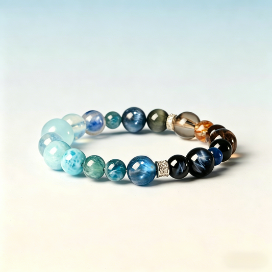 Aquamarine Bracelet I 8mm (Sacral Chakra)